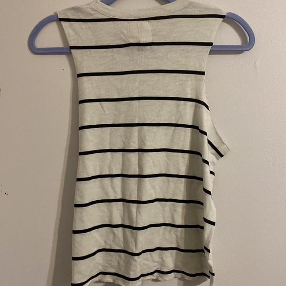 Chaser salt and black striped tie front tank Sz M - Picture 3 of 10